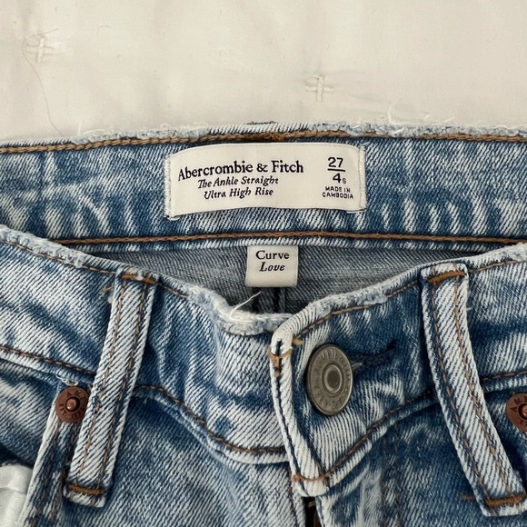 Abercrombie The Ankle Straight Ultra High Rise - Size 27 short Curve Love - Picture 2 of 3